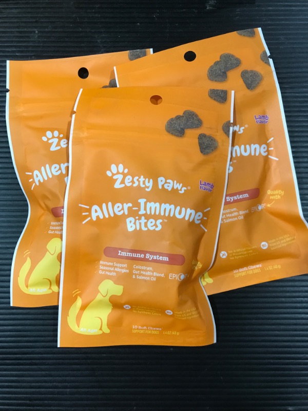 Photo 2 of [3 Pack] Zesty Paws Aller-Immune Bites Soft Chews for Dogs - Lamb - 10ct
