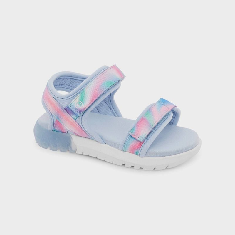 Photo 3 of [7 Pairs] Toddler Girls' Surprize by Stride Rite Lumos Light-up Double Adjust Sandals & Shawn Tie-Dye Slip-on Flip Flop Sandals - Cat & Jack [Size 5-7]
