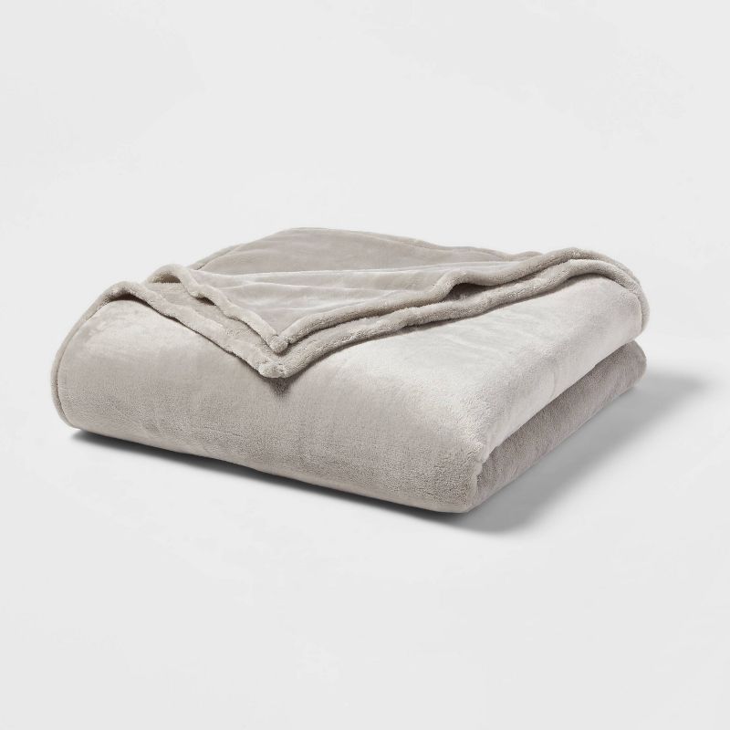 Photo 1 of [Full/Queen] Microplush Bed Blanket - Threshold™ [Grey]