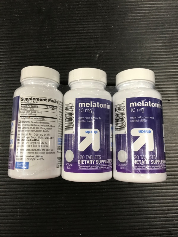 Photo 3 of [3 Pack] Melatonin 10mg Tablets - 120ct - up  up