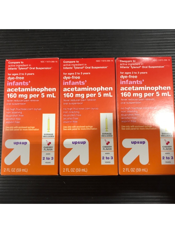 Photo 2 of [3 Pack] Acetaminophen Dye Free Infant Pain Reliver Liquid - Cherry - 2 fl oz - up  up
