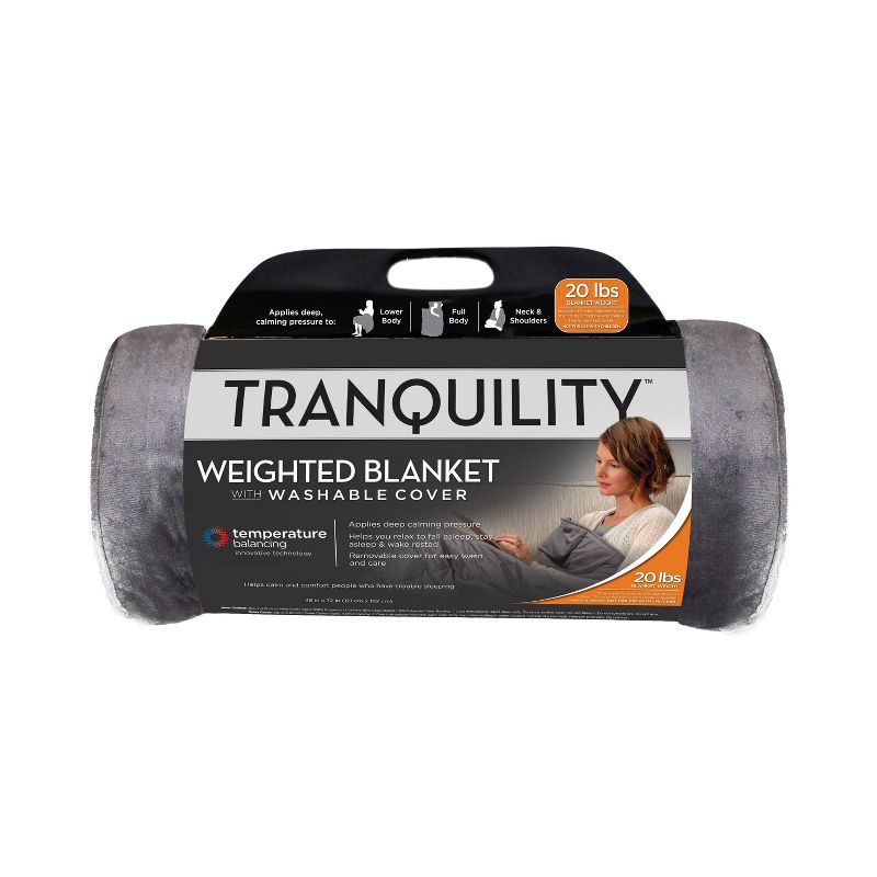 Photo 1 of 48"x72" Temperature Balancing Weighted Blanket Gray - Tranquility [15-20lbs]