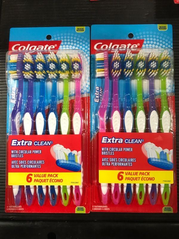 Photo 1 of [2 Pack] Colgate Extra Clean Full Head Medium Toothbrush

