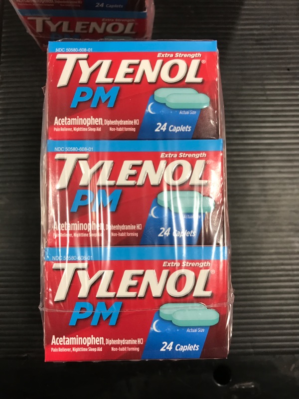 Photo 2 of [6 Pack] TYLENOL PM Extra Strength Pain Reliever & Sleep Aid Caplets - 24.0 Ea
