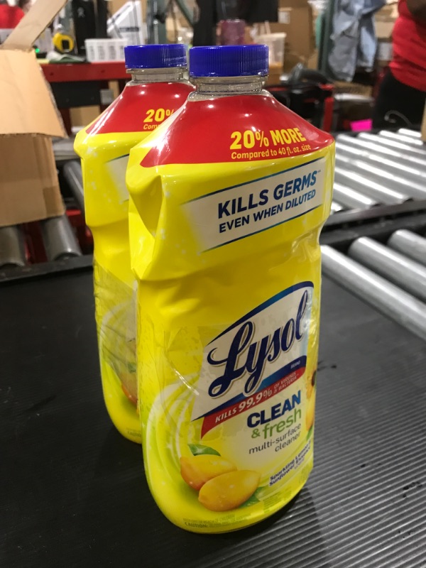 Photo 2 of [2 Pack] Lysol Clean & fresh Lemon & Sunflower Scent Multi-Surface Cleaner Liquid 48 oz