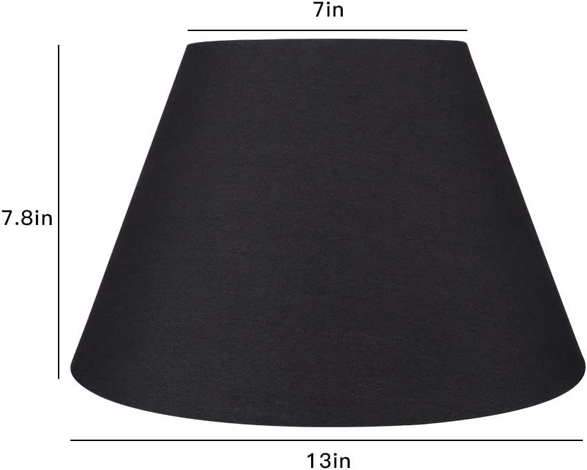 Photo 2 of ALUCSET Medium Lamp Shade, Barrel Fabric Lampshade for Table Lamp and Floor Light,7x13x7.8 inch,Natural Linen Hand Crafted,Spider (Black)
