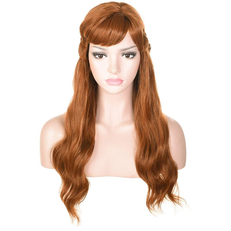 Photo 2 of morvally Long Wavy Brown Natural Synthetic Hair Braided Wigs for Women Halloween, Cosplay, Costume, Party