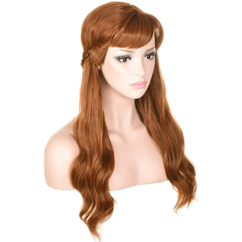 Photo 1 of morvally Long Wavy Brown Natural Synthetic Hair Braided Wigs for Women Halloween, Cosplay, Costume, Party