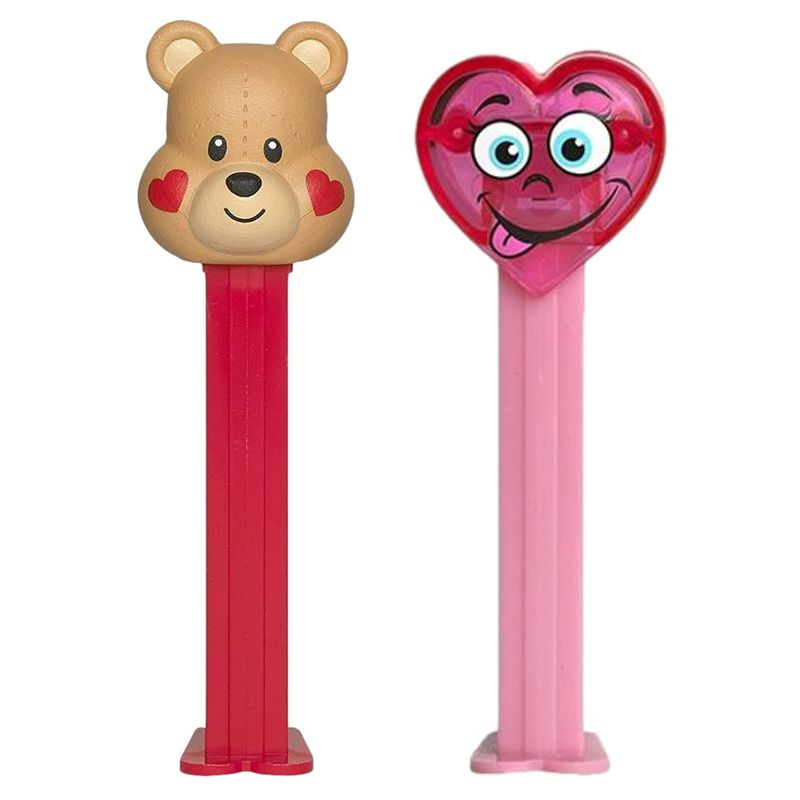 Photo 2 of Valentine PEZ Candy Dispenser Set – Valentine's Day Silly Heart And Love Teddy Bear PEZ Dispensers With Extra Pez Candy Refills