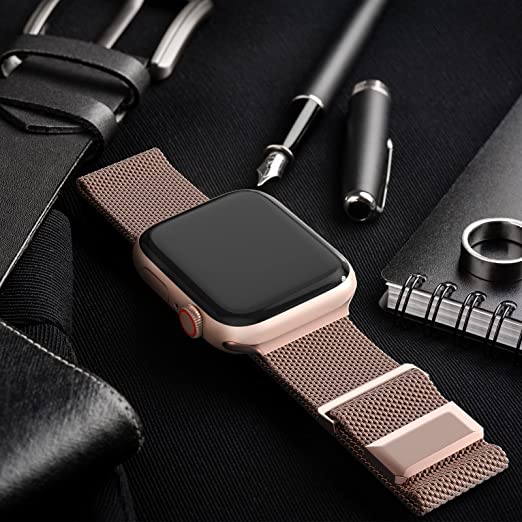 Photo 1 of EPULY Compatible with Apple Watch Band 42mm 44mm 45mm 49mm 38mm 40mm 41mm,Stainless Steel Mesh Loop Magnetic Clasp Bands for iWatch Ultra Series 8 SE 7 6 5 4 3 2 1 Women Men