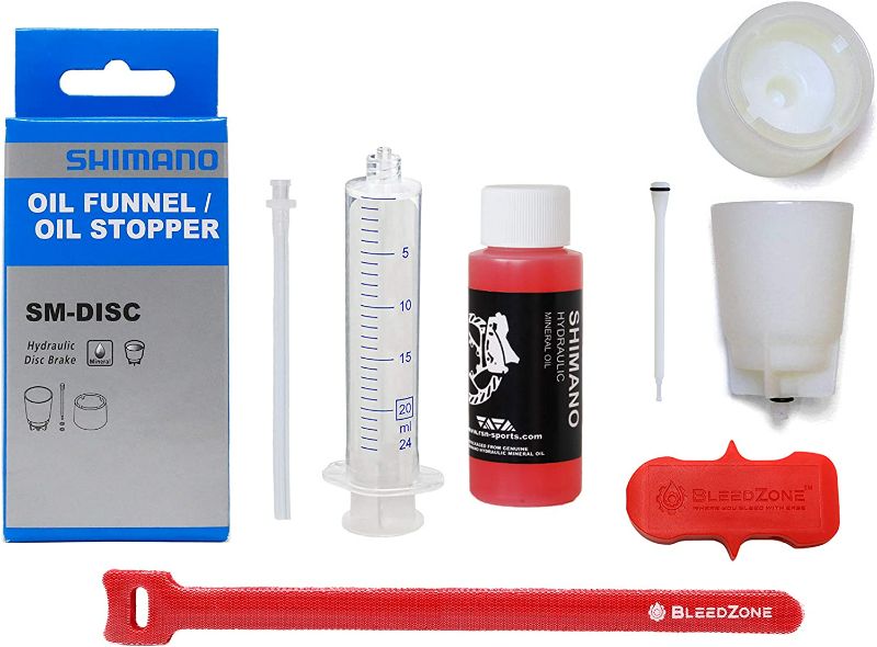 Photo 1 of Bleed Kit for SHIMANO Hydraulic Brakes 60ml Mineral Oil Funnel Stopper Bleed Block 20ml Syringe