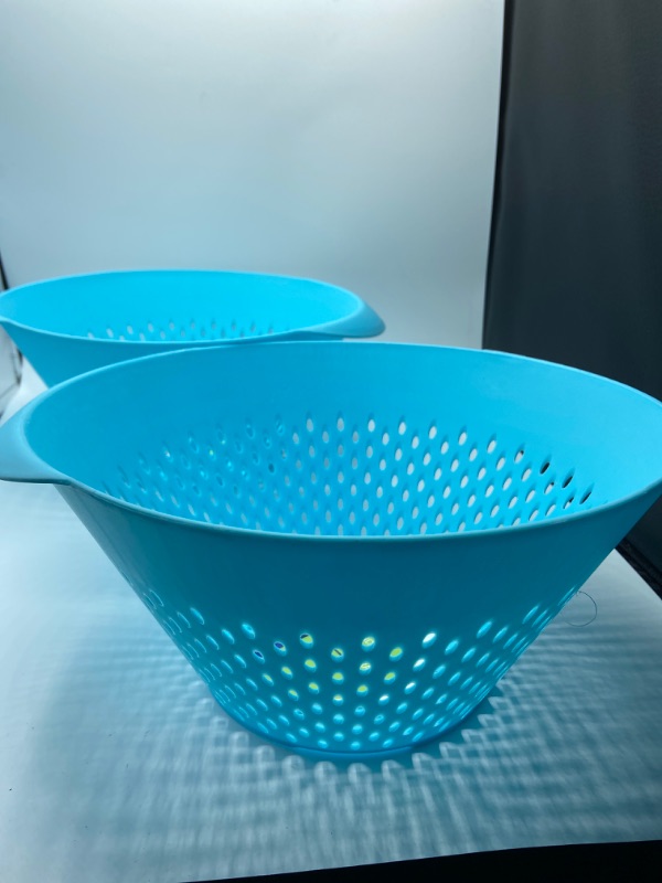 Photo 2 of Home Concepts Colander Large, Deep 2 Pack (Blue)