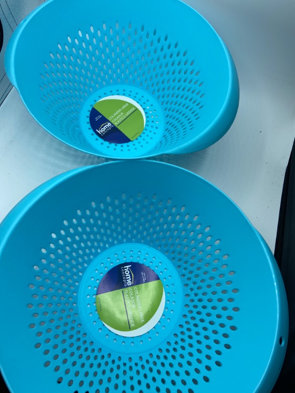 Photo 1 of Home Concepts Colander Large, Deep 2 Pack (Blue)