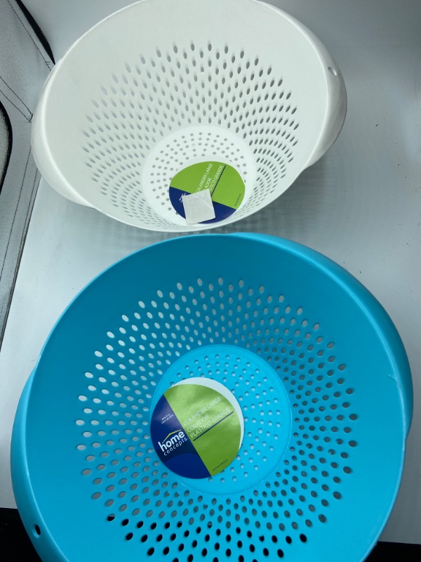 Photo 2 of Home Concepts Colander Large, Deep 2 Pack (Blue), (white)