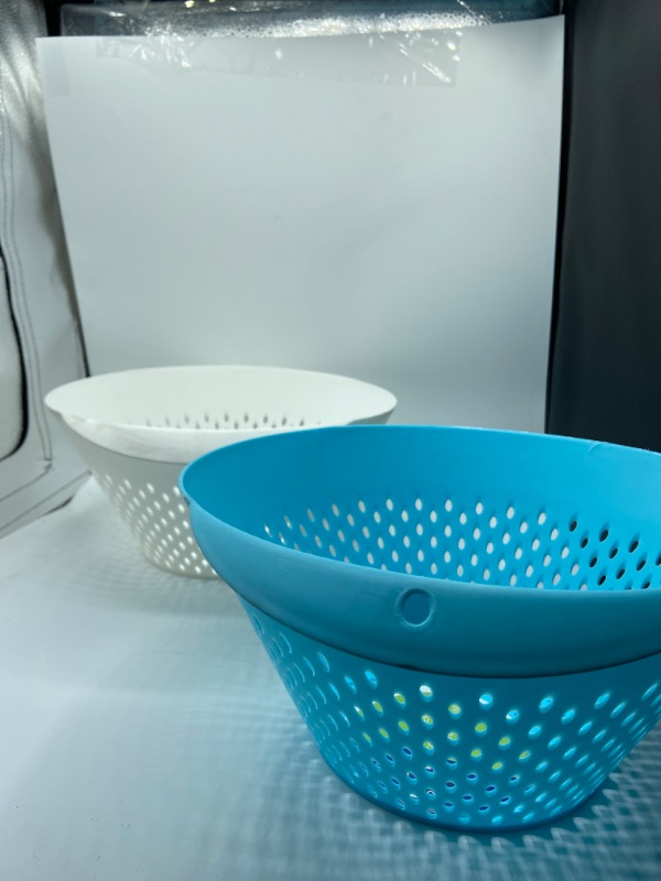 Photo 1 of Home Concepts Colander Large, Deep 2 Pack (Blue), (white)