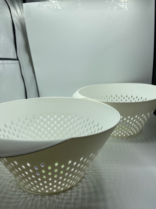 Photo 1 of Home Concepts Colander 11.5inch, Large, Deep 2 Pack (White)