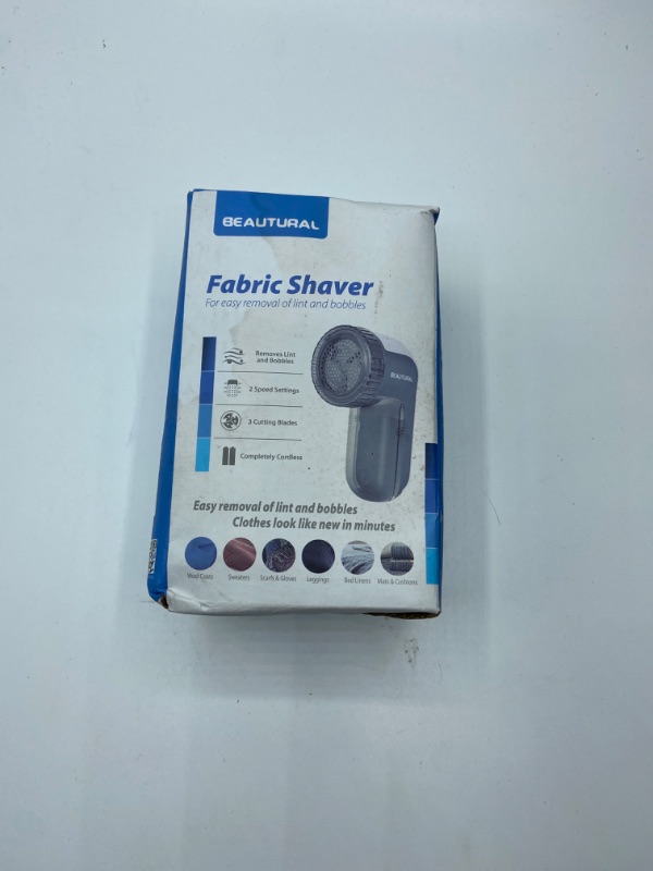 Photo 4 of BEAUTURAL Fabric Shaver and Lint Remover, Sweater Defuzzer with 2-Speeds, 2 Replaceable Stainless Steel Blades, Battery Operated, Remove Clothes Fuzz, Lint Balls, Pills, Bobbles