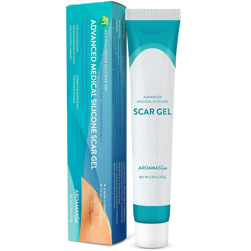 Photo 1 of Aroamas Scar Advanced Scar Gel - Medical-Grade Silicone Scar Gel for Surgical Scars, for Face, Scar gel with silicone for Keloids, C-Section, Cosmetic Procedures, Burns, Injuries - 45g