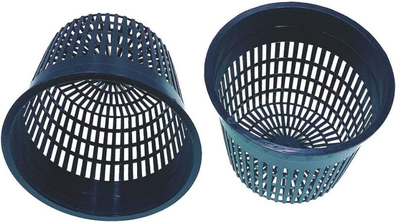 Photo 1 of Net Pot 6 Inch Raised Center Bottom Mesh Sided with Free Reflective Lids Pack of 10