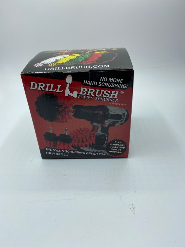 Photo 3 of Stiff Bristle 4 Piece Drill Brush Nylon Cordless Drill Powered Spinning Brush Heavy Duty Scrubbing by Drillbrush
