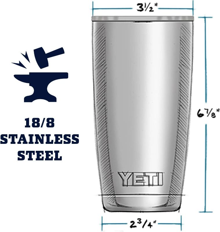 Photo 2 of YETI Rambler 20 oz Stainless Steel Vacuum Insulated Tumbler w/MagSlider Lid
