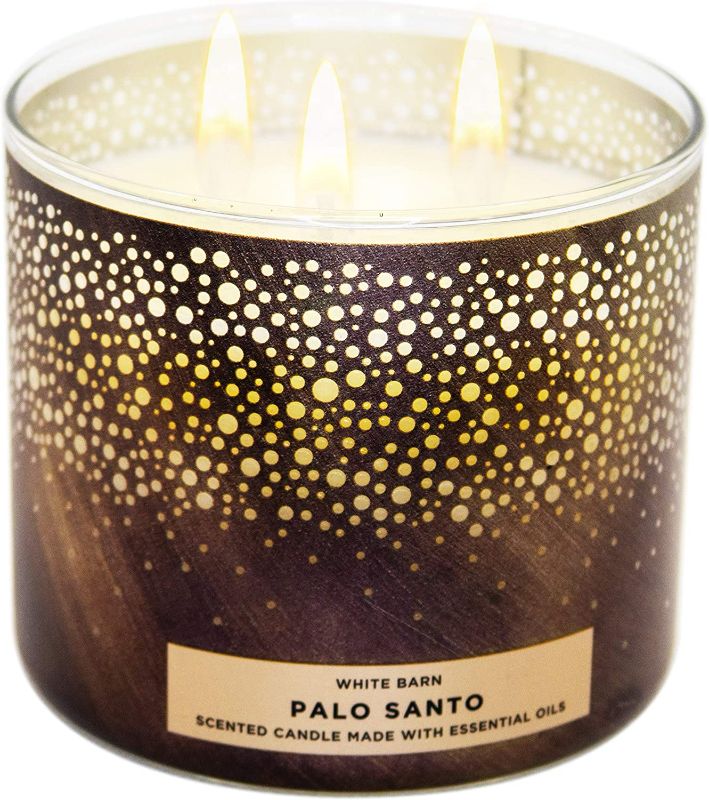 Photo 2 of White Barn Bath and Body Works, 3-Wick Candle w/Essential Oils - 14.5 oz - 2021 Spring Scents! (Palo Santo)