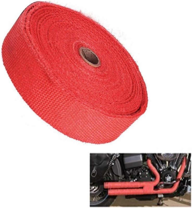 Photo 3 of 2" x 50Ft Red Roll Fiberglass Exhaust Header Pipe Heat Wrap Tape + 10 Zip Ties