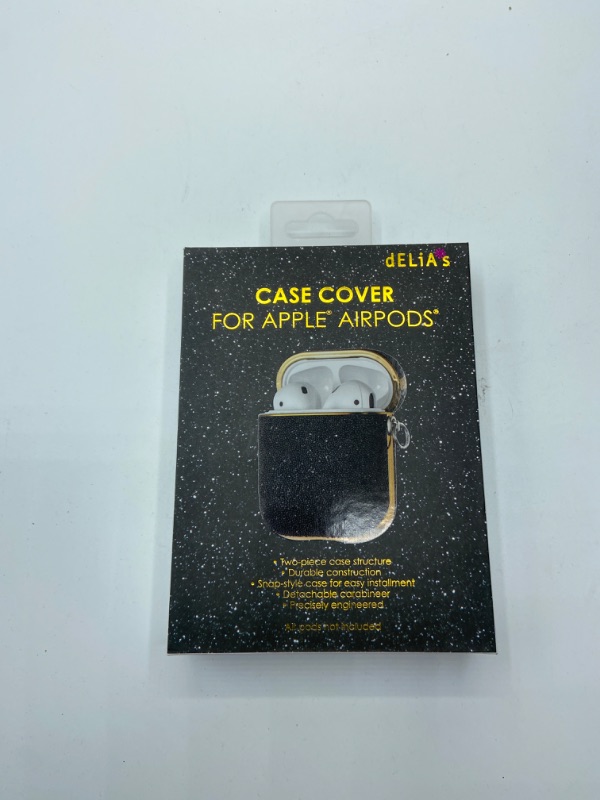 Photo 4 of AirPods Leather Case, ICARERSPACE Black Leather Cover Case with Carabiner for Apple AirPods 1 & 2 Charging Case