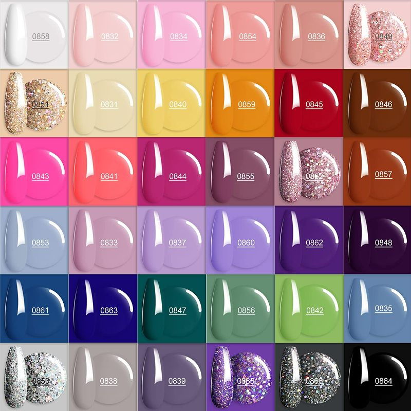 Photo 1 of Modelones Gel Nail Polish Set, 36 Colors 7ml All Seasons Collection Gel Polish Nail Kit Popular Nude Pink Red Blue Glitter Gel Polish Starter Kit Soak off Nail Lamp Nail Art Manicure Set DIY Salon Home Gift for Women Girls Mother's Day