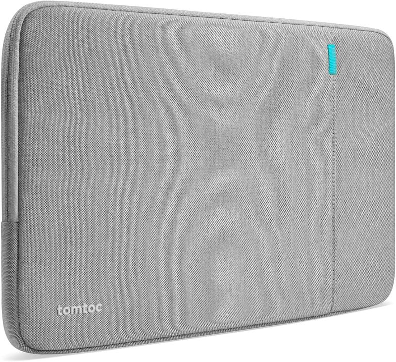 Photo 1 of tomtoc 360° Protective Laptop Sleeve for 13-inch MacBook Air M2/A2681 M1/A2337 2018-2022, MacBook Pro M2/A2686 M1/A2338 2016-2022, Water-Resistant Case for 12.9 iPad Pro 6th/5th/4th/3rd Gen, Gray