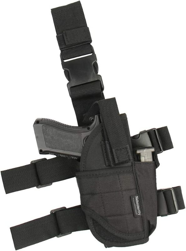 Photo 1 of Nehostertfy Drop Leg Holster for Pistol- Right Handed Tactical Thigh Airsoft Pistol Holster Adjustable Gun Holster Upgrade