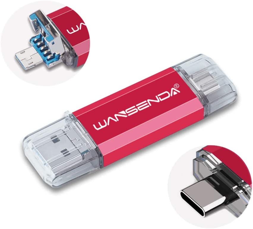 Photo 1 of WANSENDA 512GB USB Flash Drive 3 in 1 Type C & Micro & USB 3.1 Thumb Drive for PC/Tablet/Mac/Android Smart Phone (Red)

