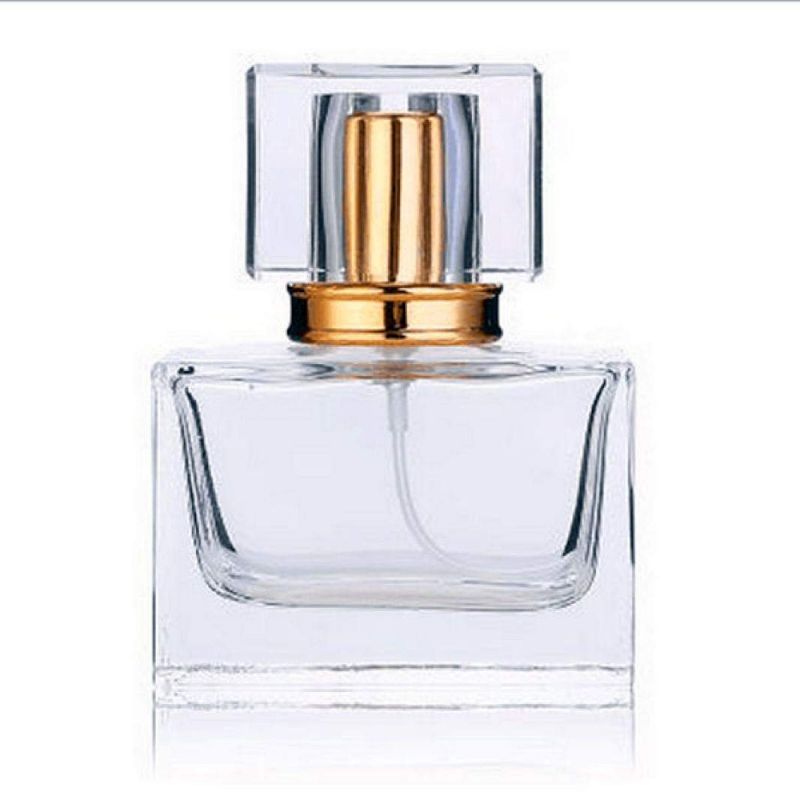 Photo 1 of Clear Refillable Perfume Bottle 1 oz Portable Square Glass Empty Atomizer Bottle with Spray Applicator