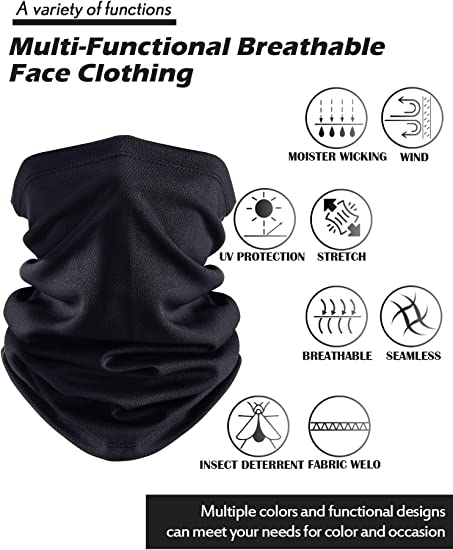 Photo 2 of 8 Pieces Summer UV Protection Face Coverings Mens Cooling Neck Gaiter Balaclava Breathable Headwear Scarf