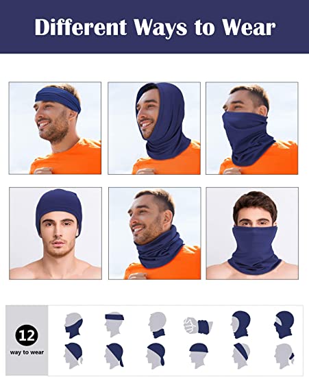 Photo 4 of 8 Pieces Summer UV Protection Face Coverings Mens Cooling Neck Gaiter Balaclava Breathable Headwear Scarf