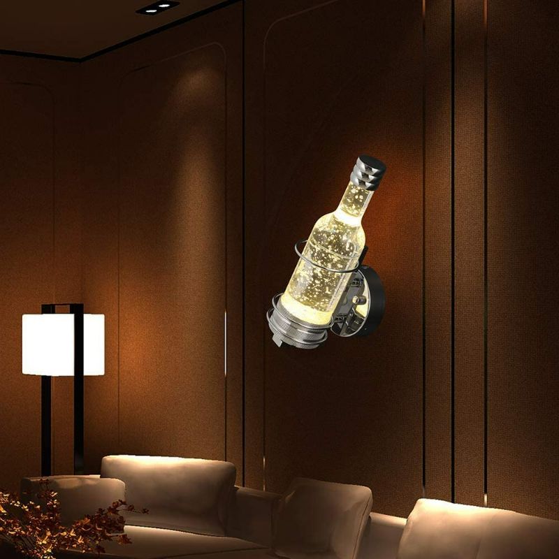 Photo 3 of Jiesheng Modern Wall Sconce LED Wine Bottle Wall Mount Light Fixture Indoor Wall Sconce Lighting with Bubble Glass for Bedroom Bathroom Living Room Hallway Not Dimmable (Warm White) (Warm White)