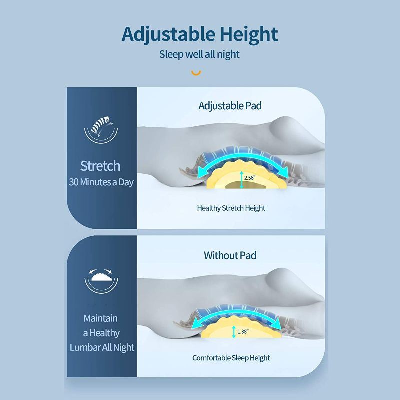 Photo 3 of RESTCLOUD Adjustable Lumbar Support Pillow for Sleeping Memory Foam Back Support Pillow for Lower Back Pain Relief, Back Pillow for Sleeping, Lumbar Support Pillow for Bed and Chair