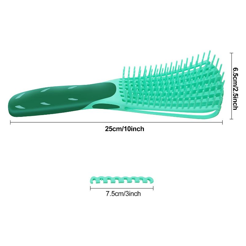 Photo 2 of 2 Pack Detangling Brush for Curly Hair, ez Detangler Brush Hair Detangler, Afro Textured 3a to 4c Kinky Wavy for Wet/Dry/Long Thick Curly Hair, Exfoliating for Beautiful and Shiny Curls (Green, Pink)