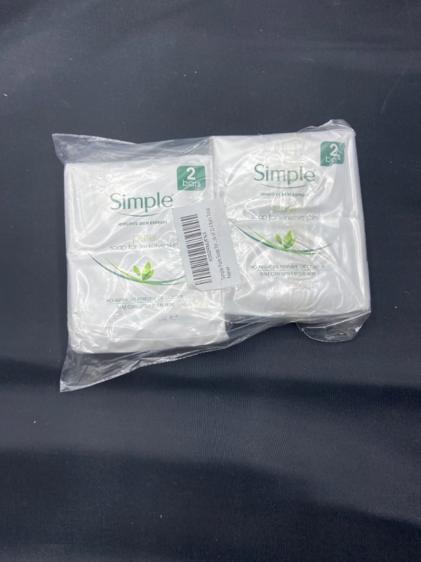 Photo 3 of 
Simple Pure Soap for Sensitive Skin Twin Pack, 125 Gram / 4.4 Ounce Bars (Pack of 2) 4 Bars Total