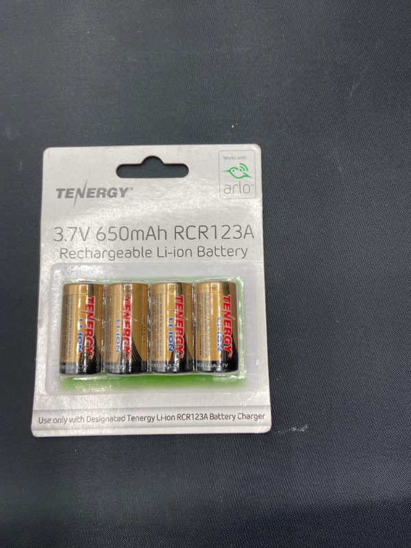 Photo 2 of Arlo Certified: Tenergy 3.7V Li-ion Rechargeable Battery for Arlo Security Cameras (VMC3030/VMK3200/VMS3330/3430/3530) 650mAh RCR123A UL UN Certified 4 Pack