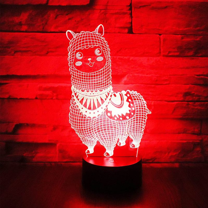Photo 1 of Hguangs Llama Lamp Desk Table Light Gifts 3D Optical Illusion Night Light for Llama Toys 7 Colors Changing Touch Control Home Decoration