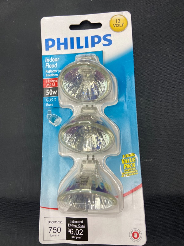 Photo 2 of Philips 415802 Landscape and Indoor Flood 50-Watt MR16 12-Volt Light Bulb,Halogen,  