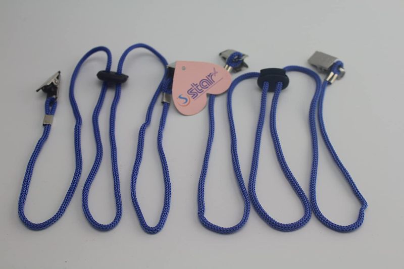 Photo 2 of Kipokalor 9pcs blue adjustable Napkin Clip Lanyard Neck Strap for Elderly/adult/baby. 3 pack