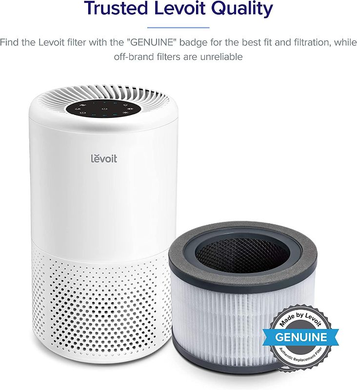 Photo 2 of LEVOIT Vista 200 Air Purifier Replacement Filter, 3-in-1 True HEPA, High-Efficiency Activated Carbon, Vista200-RF, 2 Pack, Black