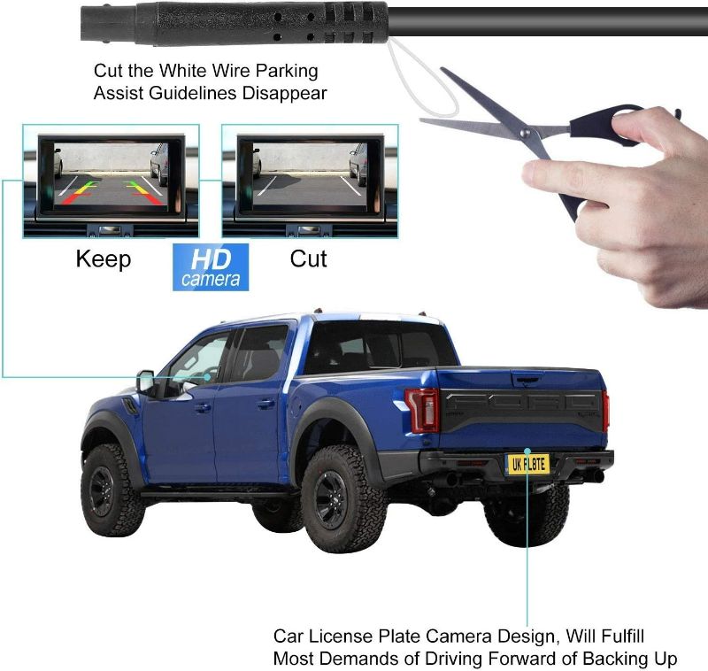 Photo 3 of Backup Camera for Car, Waterproof Rear-View License Plate Rear Reverse Parking Camera for Hyundai Elantra (2012-2016)/ Kia Cerato