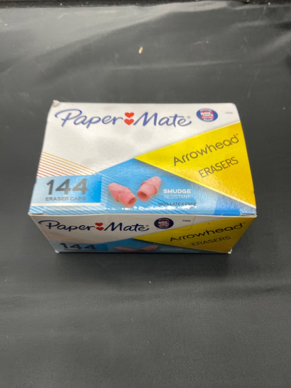 Photo 2 of Paper Mate 73015 Arrowhead Pink Pearl Cap Erasers, 144 Count