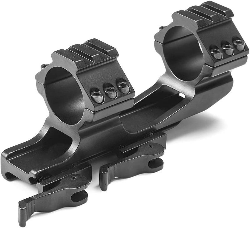 Photo 2 of Fidragon Rifle Scope Mount 1in 25.4mm/1.18in 30mm Quick Release Cantilever for Picatinny Weaver Rail and 2Pcs 45 Degree Rail Mount 4 Slots Picatinny Weaver Rail… (Scope Mount)