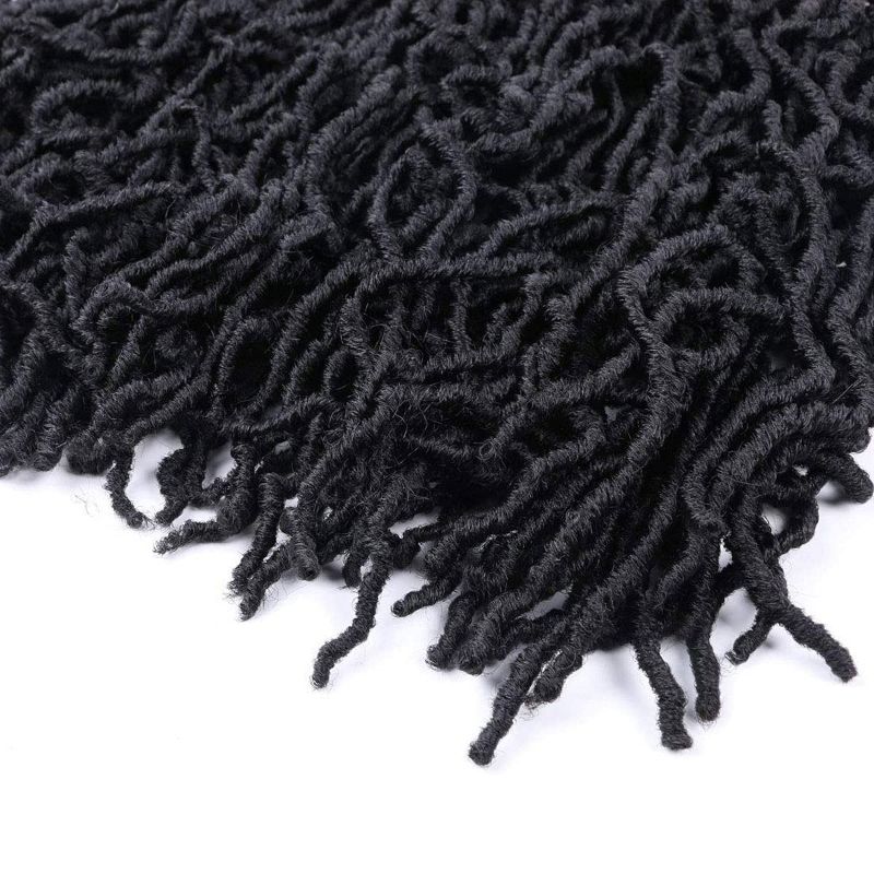 Photo 2 of 72 Stands 36 Inch Soft Locs Crochet Hair Pre Looped Super Long Faux Locs Crochet Braids Curly Wavy Goddess Locs Dreadlocs Synthetic Hair For Black Women (1B, 36 Inch(Pack of 4))