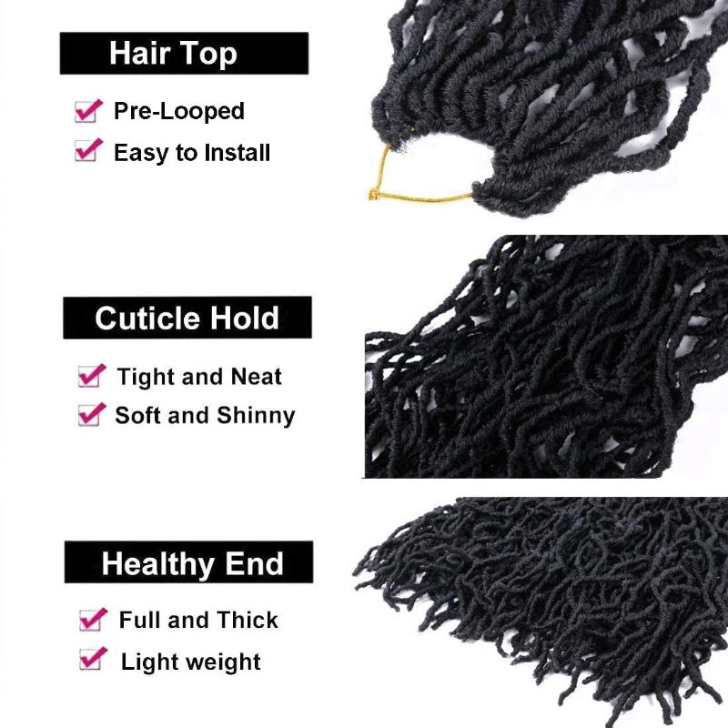 Photo 1 of 72 Stands 36 Inch Soft Locs Crochet Hair Pre Looped Super Long Faux Locs Crochet Braids Curly Wavy Goddess Locs Dreadlocs Synthetic Hair For Black Women (1B, 36 Inch(Pack of 4))