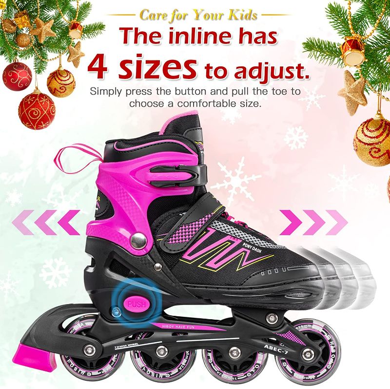 Photo 2 of Hiboy Adjustable Inline Skates with All Light up Wheels, Outdoor & Indoor Illuminating Roller Skates for Boys, Girls, Beginners